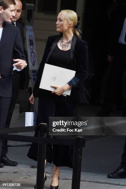 Pom Klementieff attends the Chanel Haute Couture Fall Winter 2018/19 show at Le Grand Palais on July 3, 2018 in Paris, France.