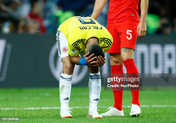 Radamel Falcao dejection during the round of 16 match between Colombia and England at the FIFA World Cup 2018 at Spartak Stadium in Moscow, Russia,...