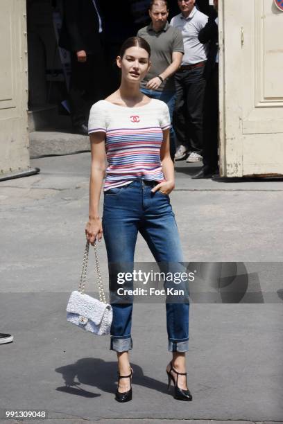 POphelie Guillermand attends the Chanel Haute Couture Fall Winter 2018/19 show at Le Grand Palais on July 3, 2018 in Paris, France.