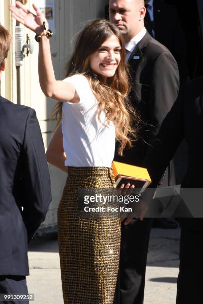 Elisa Sednaoui attends the Chanel Haute Couture Fall Winter 2018/19 show at Le Grand Palais on July 3, 2018 in Paris, France.