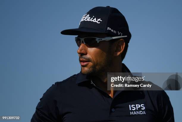 Donegal , Ireland - 4 July 2018; Rafa Cabrera Bello of Spain on the 1st Tee during the Pro-Am round ahead of the Irish Open Golf Championship at...