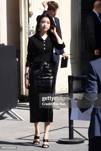 Guest attends the Chanel Haute Couture Fall Winter 2018/19 show at Le Grand Palais on July 3, 2018 in Paris, France.