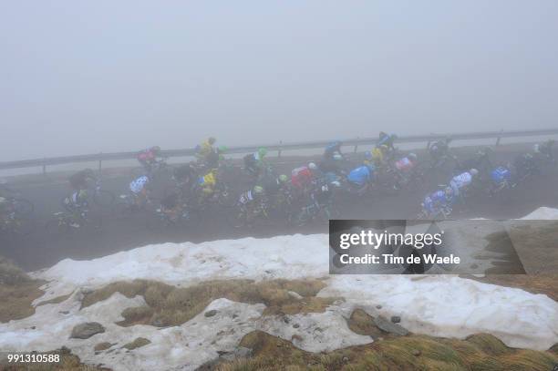 97Th Tour Of Italy 2014, Stage 16 Illustration Illustratie, Peleton Peloton, Passo Gavia Mountains Montagnes Bergen, Snow Neige Sneeuw, Landscape...