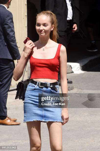 Guest attends the Chanel Haute Couture Fall Winter 2018/19 show at Le Grand Palais on July 3, 2018 in Paris, France.