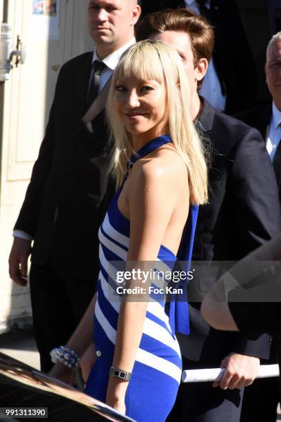 Soo Joo Park attends the Chanel Haute Couture Fall Winter 2018/19 show at Le Grand Palais on July 3, 2018 in Paris, France.