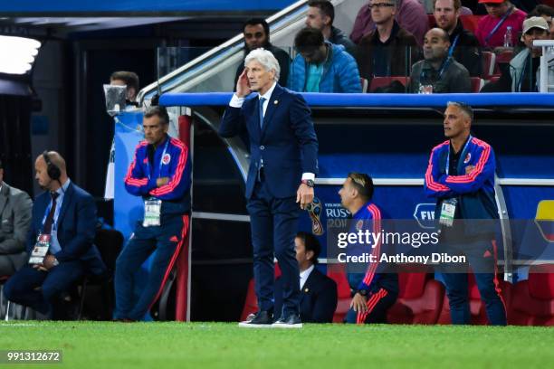 Jose Pekerman coach of Colombia during the 2018 FIFA World Cup Russia Round of 16 match between Colombia and England at Spartak Stadium on July 3,...