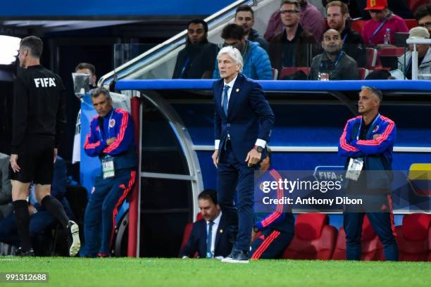 Jose Pekerman coach of Colombia during the 2018 FIFA World Cup Russia Round of 16 match between Colombia and England at Spartak Stadium on July 3,...