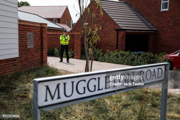 Police on the scene at Muggleton Road where a major incident was declared after a man and woman were exposed to an unknown substance on July 4, 2018...