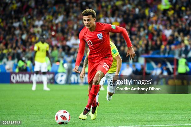 Dele Alli of England during the 2018 FIFA World Cup Russia Round of 16 match between Colombia and England at Spartak Stadium on July 3, 2018 in...