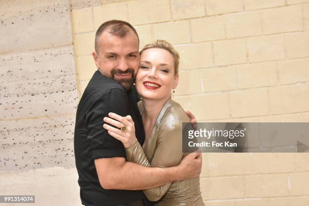 Julien Fournie and Julie Judd attend the Julien Fournie Haute Couture Fall Winter 2018/2019 show as part of Paris Fashion Week on July 3, 2018 in...