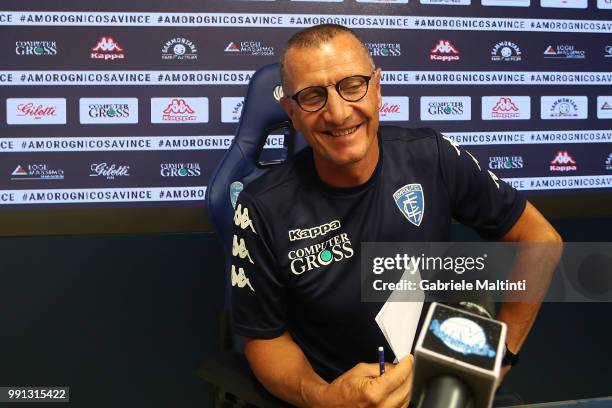 Aurelio Andreazzoli manager of Empoli FC during the first press conference of the 2018/2019 season on July 4, 2018 in Empoli, Italy.