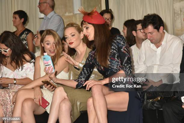 Gayanee Pierr, actresses Deborah Francois, Julie Judd and Frederique Bel attend the Julien Fournie Haute Couture Fall Winter 2018/2019 show as part...