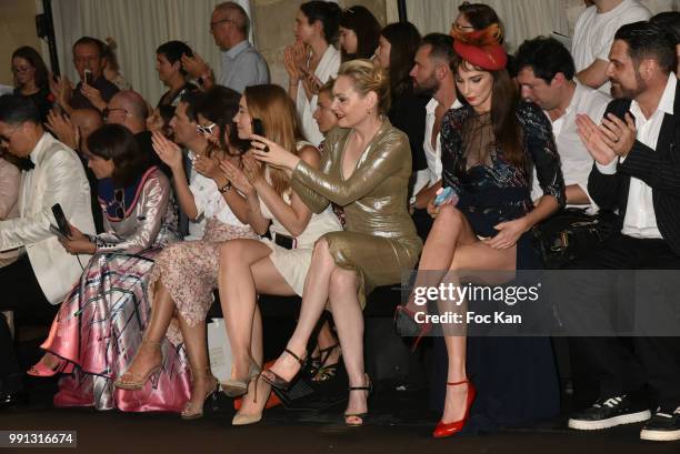 Gayanee Pierr, actresses Deborah Francois, Julie Judd and Frederique Bel attend the Julien Fournie Haute Couture Fall Winter 2018/2019 show as part...