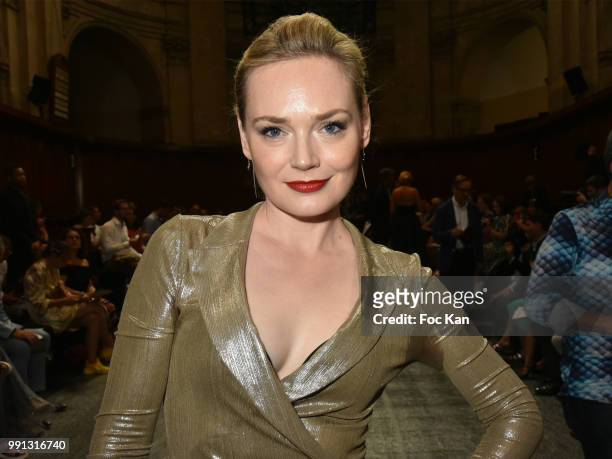 Julie Judd attends the Julien Fournie Haute Couture Fall Winter 2018/2019 show as part of Paris Fashion Week on July 3, 2018 in Paris, France.