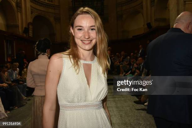 Deborah Francois attend the Julien Fournie Haute Couture Fall Winter 2018/2019 show as part of Paris Fashion Week on July 3, 2018 in Paris, France.