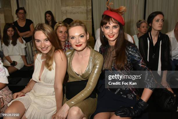 Actresses Deborah Francois, Julie Judd and Frederique Bel attend the Julien Fournie Haute Couture Fall Winter 2018/2019 show as part of Paris Fashion...