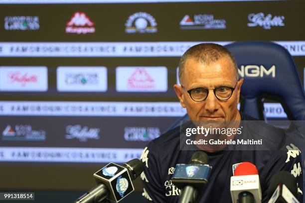 Aurelio Andreazzoli manager of Empoli FC during the first press conference of the 2018/2019 season on July 4, 2018 in Empoli, Italy.