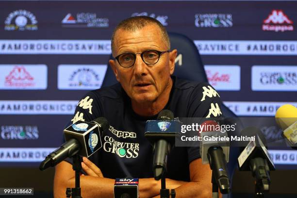 Aurelio Andreazzoli manager of Empoli FC during the first press conference of the 2018/2019 season on July 4, 2018 in Empoli, Italy.