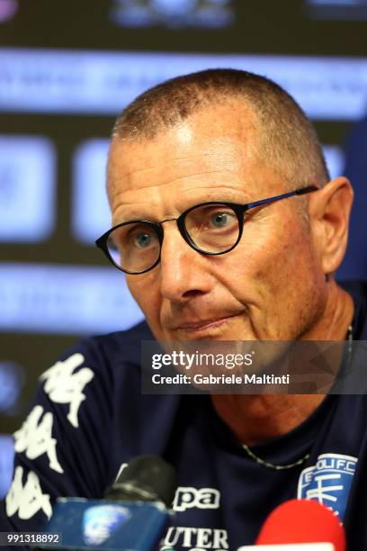 Aurelio Andreazzoli manager of Empoli FC during the first press conference of the 2018/2019 season on July 4, 2018 in Empoli, Italy.