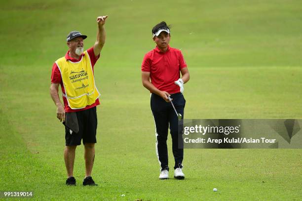 Hung Chien-yao of Chinese Taipei pictured during the first round of the Sarawak Cahmpionship at Damai Golf and Country Club on July 4, 2018 in...