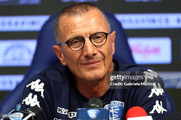 Aurelio Andreazzoli manager of Empoli FC during the first press conference of the 2018/2019 season on July 4, 2018 in Empoli, Italy.