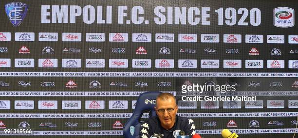 Aurelio Andreazzoli manager of Empoli FC during the first press conference of the 2018/2019 season on July 4, 2018 in Empoli, Italy.