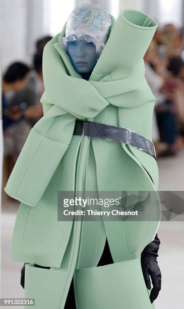 Model walks the runway during the Maison Margiela Haute Couture Fall Winter 2018/2019 show as part of Paris Fashion Week on July 4, 2018 in Paris,...
