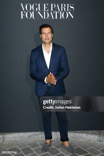 Laurent Lafitte attends Vogue Foundation Dinner Photocall as part of Paris Fashion Week - Haute Couture Fall/Winter 2018-2019 at Musee Galliera on...