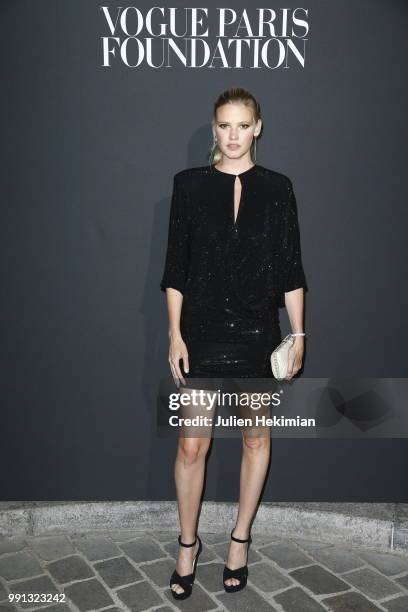 Lara Stone attends Vogue Foundation Dinner Photocall as part of Paris Fashion Week - Haute Couture Fall/Winter 2018-2019 at Musee Galliera on July 3,...