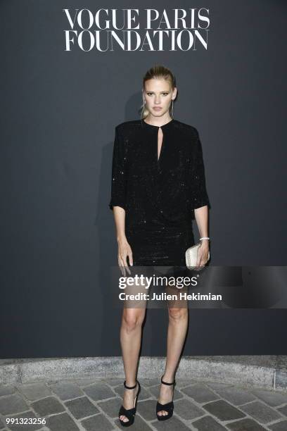 Lara Stone attends Vogue Foundation Dinner Photocall as part of Paris Fashion Week - Haute Couture Fall/Winter 2018-2019 at Musee Galliera on July 3,...