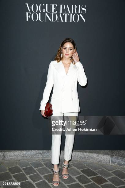 Olivia Palermo attends Vogue Foundation Dinner Photocall as part of Paris Fashion Week - Haute Couture Fall/Winter 2018-2019 at Musee Galliera on...