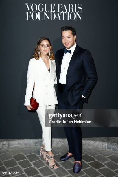 Olivia Palermo and Lucas Somoza attend Vogue Foundation Dinner Photocall as part of Paris Fashion Week - Haute Couture Fall/Winter 2018-2019 at Musee...