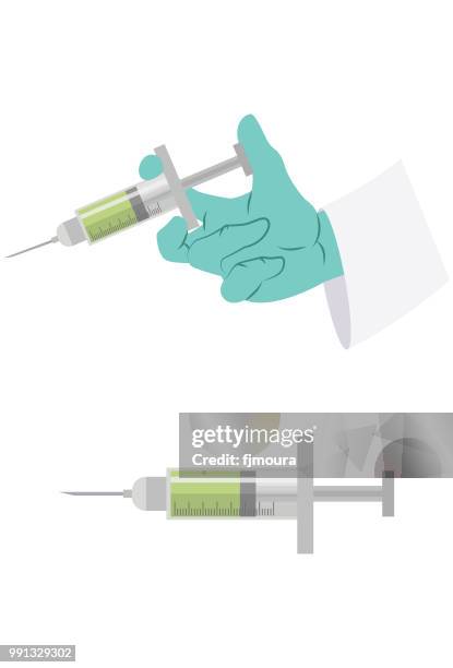 taking preventive vaccine - surgical needle stock illustrations