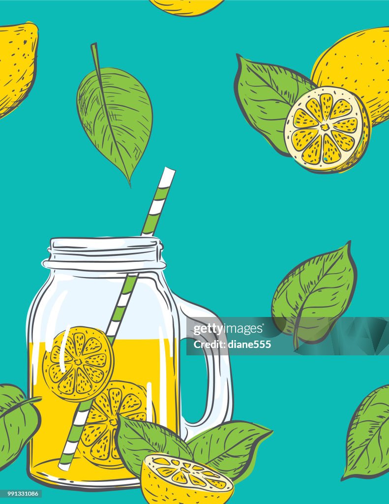Hand Drawn lemons Pattern