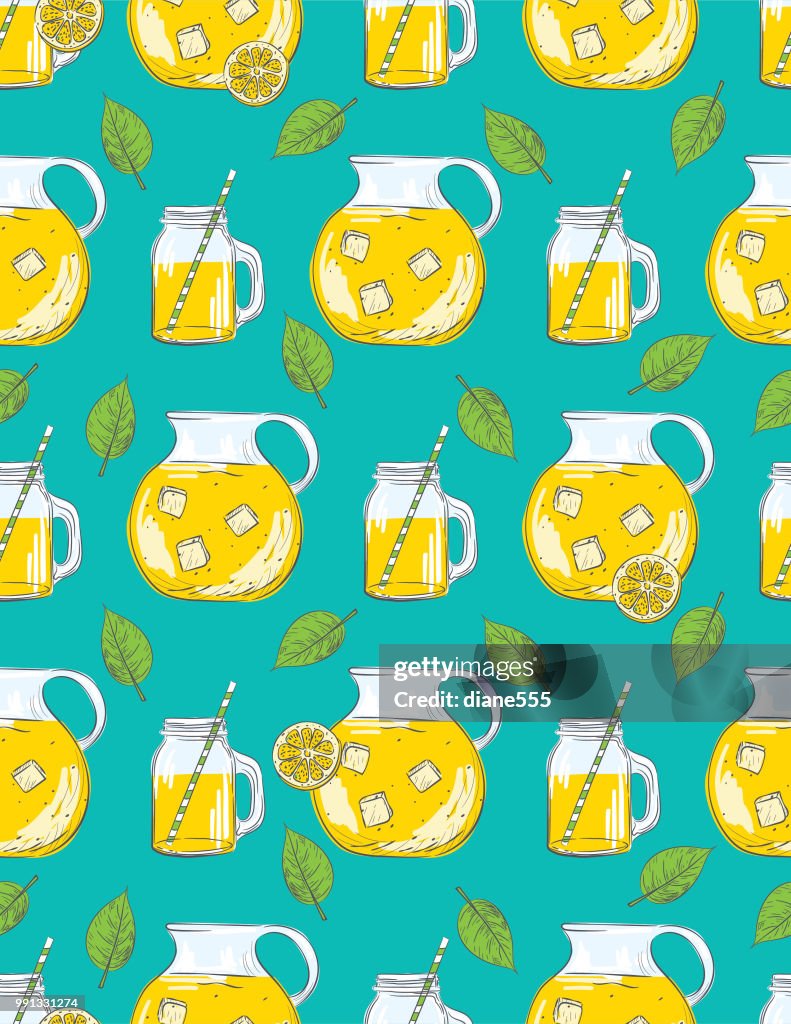 Hand Drawn lemons Pattern