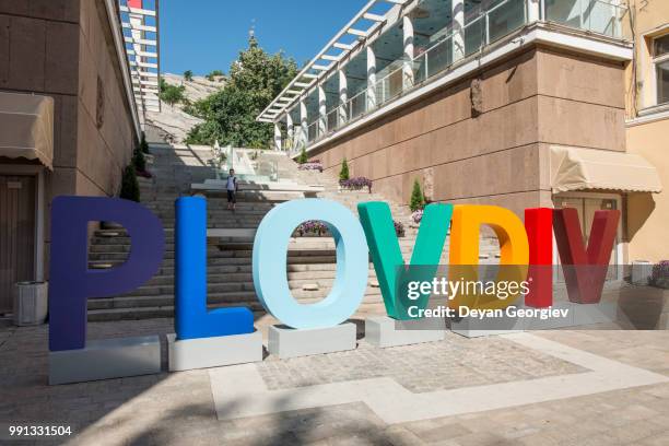 the city of plovdiv will be the european capital of culture in 2 - european capital of culture stock pictures, royalty-free photos & images
