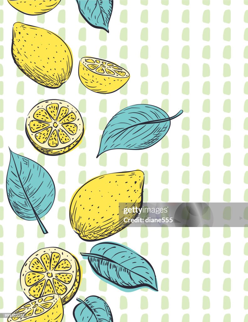 Limões de mão desenhada padrão