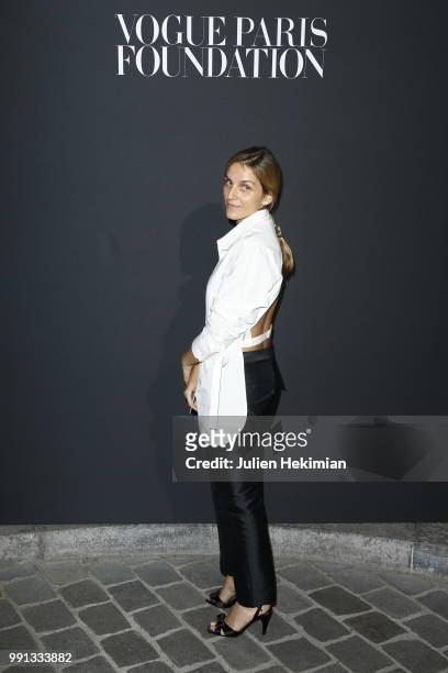 Gaia Repossi attends Vogue Foundation Dinner Photocall as part of Paris Fashion Week - Haute Couture Fall/Winter 2018-2019 at Musee Galliera on July...