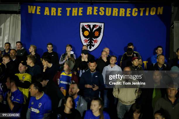 Nervous home fans before the AFC Wimbledon v MK Dons League One match at Cherry Red Records Stadium on September 22nd 2017 in Kingston