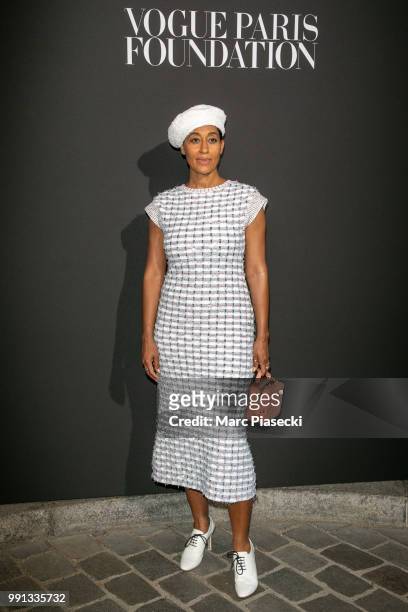 Tracee Ellis Ross attends the Vogue Foundation Dinner Photocall as part of Paris Fashion Week - Haute Couture Fall/Winter 2018-2019 at Musee Galliera...