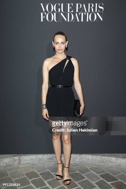 Amber Valleta attends Vogue Foundation Dinner Photocall as part of Paris Fashion Week - Haute Couture Fall/Winter 2018-2019 at Musee Galliera on July...