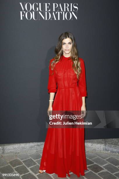 Elisa Sednaoui attends Vogue Foundation Dinner Photocall as part of Paris Fashion Week - Haute Couture Fall/Winter 2018-2019 at Musee Galliera on...