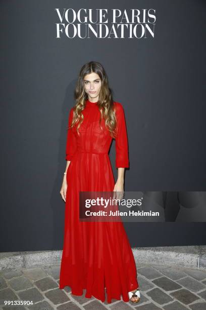 Elisa Sednaoui attends Vogue Foundation Dinner Photocall as part of Paris Fashion Week - Haute Couture Fall/Winter 2018-2019 at Musee Galliera on...