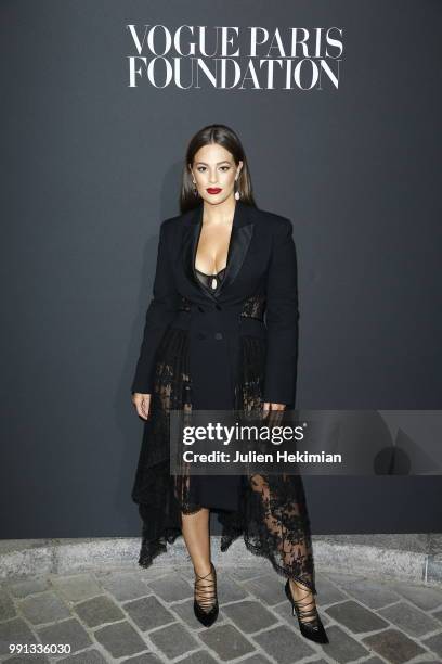 Ashley Graham attends Vogue Foundation Dinner Photocall as part of Paris Fashion Week - Haute Couture Fall/Winter 2018-2019 at Musee Galliera on July...