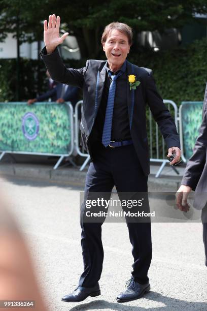 Cliff Richard seen arriving at Wimbledon Day 3 on July 4, 2018 in London, England.