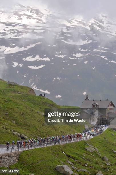 78Th Tour Of Swiss 2014, Stage 2 Illustration Illustratie, Furkapass Mountains Montagnes Bergen, Peleton Peloton, Landscape Paysage Landschap,...