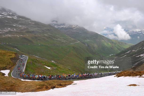 78Th Tour Of Swiss 2014, Stage 2 Illustration Illustratie, Furkapass Mountains Montagnes Bergen, Peleton Peloton, Snow Neige Sneeuw, Landscape...