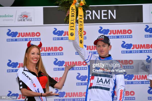 78Th Tour Of Swiss 2014, Stage 2 Podium, Frank Mathias White Best Swiss Rider Jersey, Celebration Joie Vreugde, Bellinzona - Sarnen / Etappe Rit...