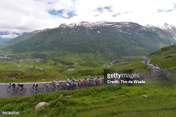 78Th Tour Of Swiss 2014, Stage 2 Illustration Illustratie, Furkapass Mountains Montagnes Bergen, Peleton Peloton, Landscape Paysage Landschap,...