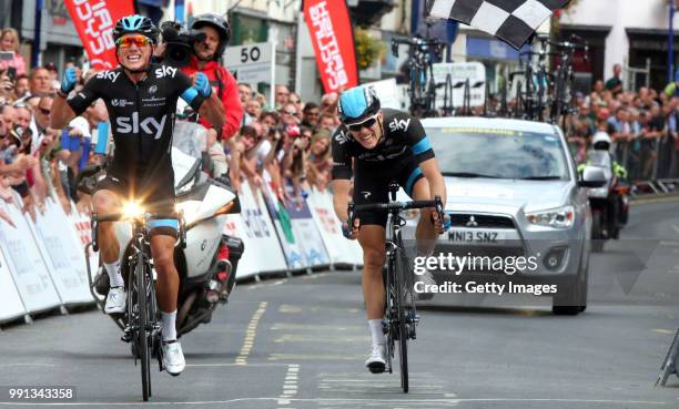 British Road Championship 2014/ Elite Menarrival/ Peter Kennaugh / Celebration Joie Vreugde/ Ben Swift Deception...